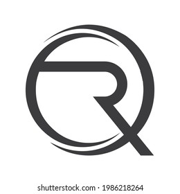 QR, RQ, Q and R Abstract initial monogram letter alphabet logo design