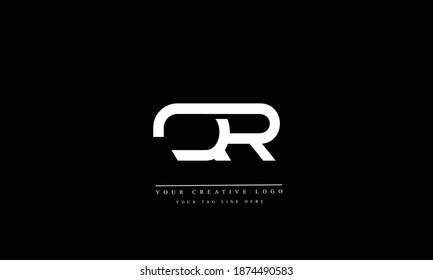 QR, RQ, R, Q  abstract vector logo monogram template