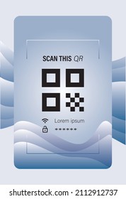QR SCAN HOTSPOT BLUE THEME WITH WAVE CURVE