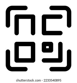 Icono de exploración Qr ilustración vectorial aislada en fondo blanco. Iconos vectoriales de estilo negro de alta calidad