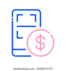 QR Scan Vector for Digital Payment and Bank Transfer. Barcode payment icon, quick scan design, e-transaction illustration