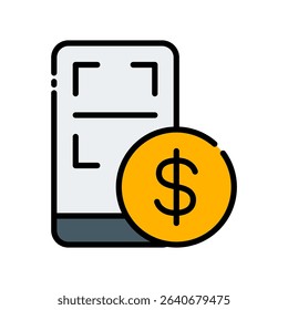 QR Scan Vector for Digital Payment and Bank Transfer. Barcode payment icon, quick scan design, e-transaction illustration