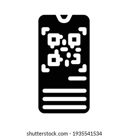 qr scanner glyph icon vector. qr scanner sign. isolated contour symbol black illustration