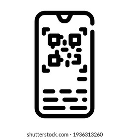 qr scanner line icon vector. qr scanner sign. isolated contour symbol black illustration