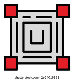 Vector de contorno de icono de escaneo Qr. Código de escaneo. Color del escáner del teléfono plano
