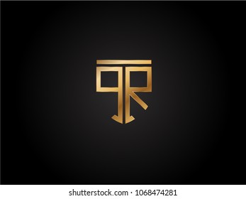 QR shield shape Letter Design in gold color