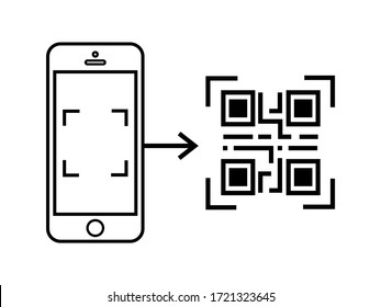QR Smart Phone scan code. Check the code vector icon. Digital technology, barcode flat icon.