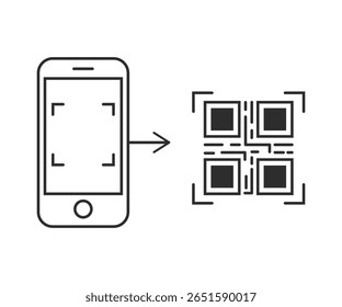 QR Smart Phone scan code. Digital technology, barcode. stock illustration