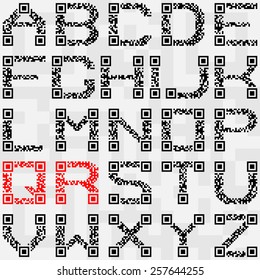 QR stylized font