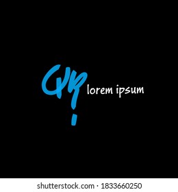 Etiqueta Qr Logotipo inicial de escritura a mano vectorial