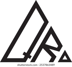 QR Triangle forma logotipo design, ícone, símbolo, arquivo de vetor 