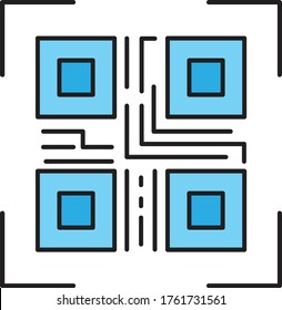 qr vector flat color icon 