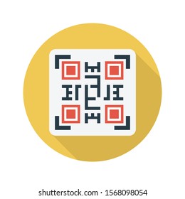 QR vector flat colour icon 