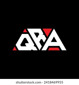 QRA triangle letter logo design with triangle shape. QRA triangle logo design monogram. QRA triangle vector logo template with red color. QRA triangular logo Simple, Elegant, and Luxurious design.