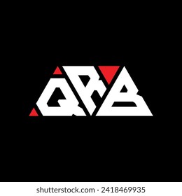 QRB triangle letter logo design with triangle shape. QRB triangle logo design monogram. QRB triangle vector logo template with red color. QRB triangular logo Simple, Elegant, and Luxurious design.