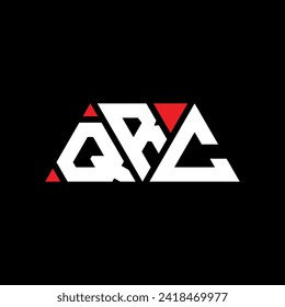 Diseño del logotipo de la letra del triángulo QRC con forma de triángulo. Monograma de diseño del logotipo del triángulo QRC. Plantilla de logotipo vectorial de triángulo QRC con color rojo. Logo triangular QRC Diseño sencillo, elegante y lujoso.
