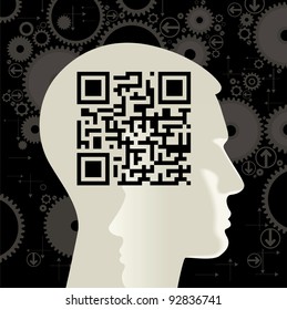 The QR-Code with the coding in the form of heart