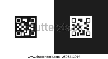 Qrcode icon logo set vector