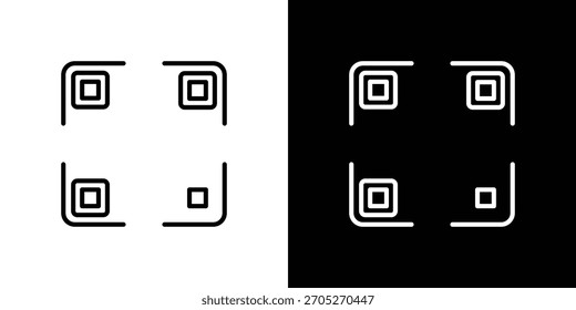 Qrcode icon logotype designs. modern icon design set
