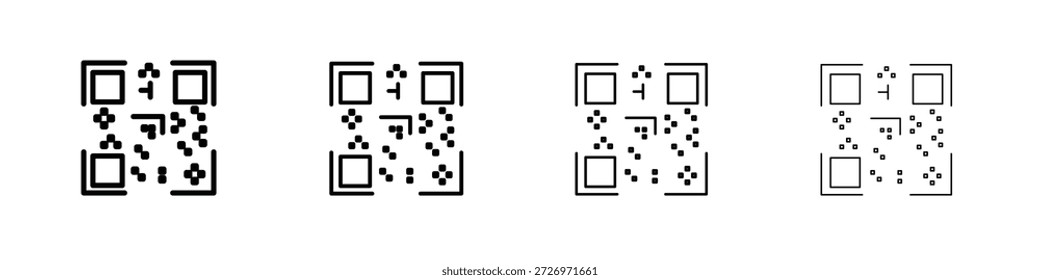 Ícone Qrcode no estilo moderno de linha de traçado. Vetor 10 eps
