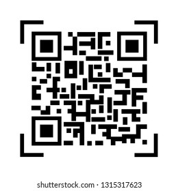 QR-code. Icon sample QR code isolated on white background
