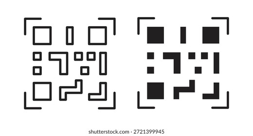 Icono de Qrcode para la Plantilla. Conjunto de gráficos de Vector de iconos