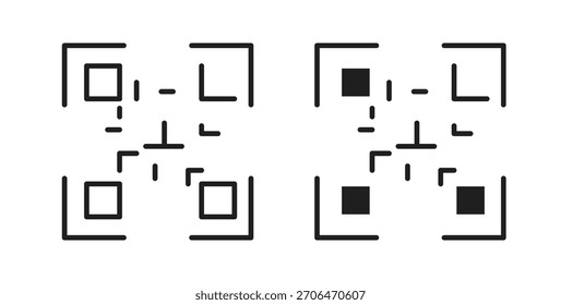 Icono de Qrcode para Sitios web y diseño plano minimalista móvil.