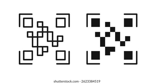 Iconos de Qrcode en el fondo blanco para el Web