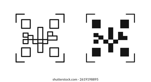 Qrcode icons set in black colors on white background