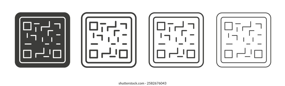 Qrcode icons set vectors graphic designs