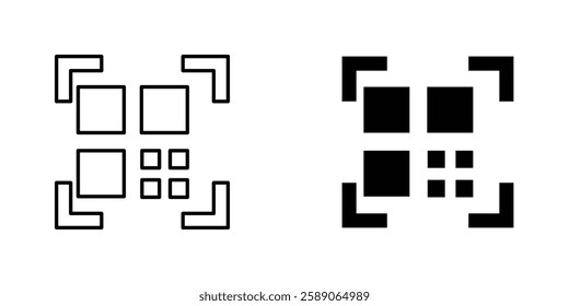 Qrcode icons thin line illustrations designs