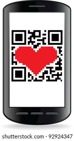 El QR-Code en la pantalla del teléfono móvil