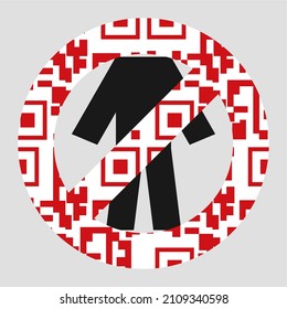   QR-code poster. Abstract QR code sample.  Vector composition. Black abstract  symbols human in flat style isolated on white background. Qr code icon human.