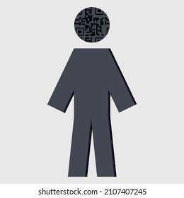 Símbolos humanos abstractos negros en un estilo plano aislados en un fondo blanco. Ilustración vectorial.