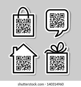 QR-Code. Set of stickers