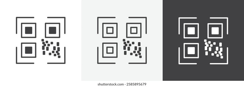 Qrcode vector icons collection graphic designs for ui designs