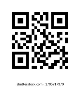 Código QR. ilustración vectorial. icono negro abstracto en un fondo blanco.