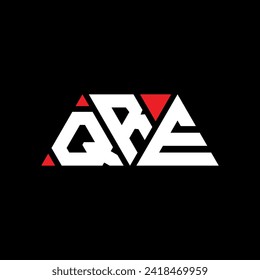 QRE triangle letter logo design with triangle shape. QRE triangle logo design monogram. QRE triangle vector logo template with red color. QRE triangular logo Simple, Elegant, and Luxurious design.