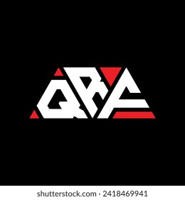 QRF triangle letter logo design with triangle shape. QRF triangle logo design monogram. QRF triangle vector logo template with red color. QRF triangular logo Simple, Elegant, and Luxurious design.