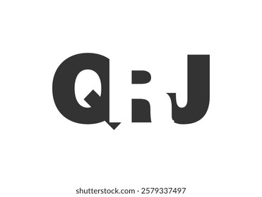 QRJ logo design. Initial letter Q R J bold font style for tech startups, consulting, corporate branding. Creative company name, headlines typography identity, trendy logotype. Vector illustration.