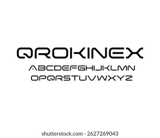 Qrokinex font typeset — perfect for logos, headlines, and a wide range of creative projects,  delivered as a clean vector illustration