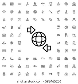 qround the globe icon illustration isolated vector sign symbol. Logistic icons vector set.