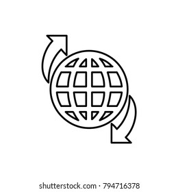 qround the globe icon illustration isolated vector sign symbol