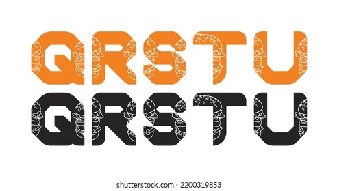 Plantilla de símbolo del icono del vector del logotipo de la hamburguesa QRSTU.  Ilustración del vector con logotipo de Burger