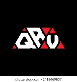 QRV triangle letter logo design with triangle shape. QRV triangle logo design monogram. QRV triangle vector logo template with red color. QRV triangular logo Simple, Elegant, and Luxurious design.