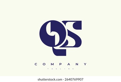QS Abstract Geometric Logo Design. Modern and elegant logo design with simplistic typography elements, showcasing branding excellence.