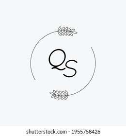 QS Beauty vector initial logo, handwriting logo of initial signature