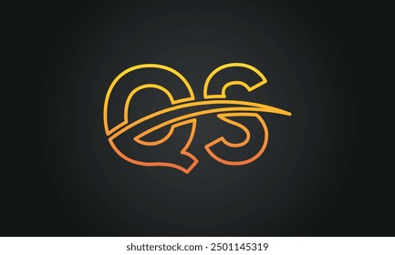 QS creative and modern letter logo design. QS logo design vector in black background.