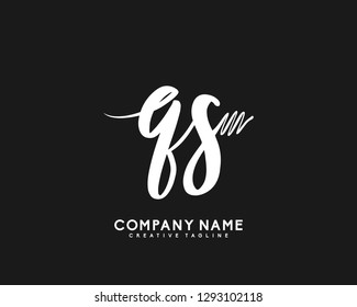 QS Initial Handwriting Logo Template Vector