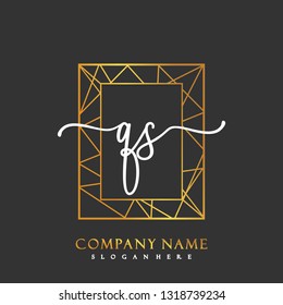 QS Initial Handwriting logo template vector